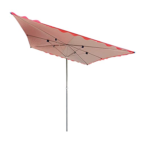 Parasol mural rouge 3m avec bras inclinable et grande toile rectangulaire de marché