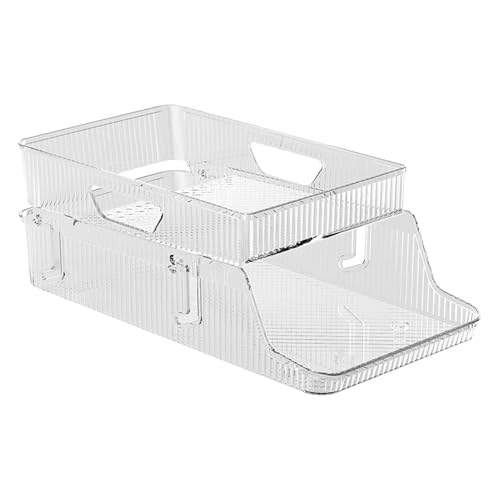 Bebidas Nevera Organizador - Dispensador apilable de latas para nevera | Organización de bebidas de cocina para dormitorio universitario