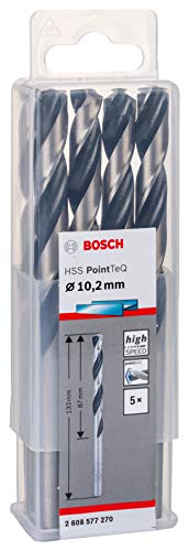 Bosch Professional 10 Stück HSS Spiralbohrer PointTeQ (für Metall, 4,9 x 52 x 86 mm, Zubehör Bohrschrauber) – Ansicht 3