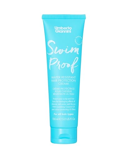 Umberto Giannini Swim Proof Hair Protecting Cream 150ml - Leave in Hair Cream with UV Protection - Prevents Damage from Sun Sea & Chlorine. Infused with Coconut & Olive Oil. Vegan & Cruelty Free.