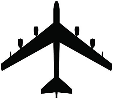 B-52 Stratofortress Sticker - Decal - Die Cut - Bomber b52 V2 - Black 4.00" x 3.49"