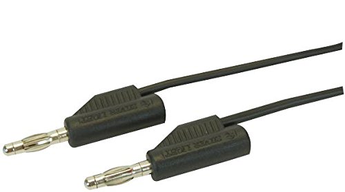Pro Signal Black 4mm Banana Plug to Plug Test Lead, 1m - Flexible, 60V DC Voltage Rating - JR9235-1M BLACK-ROHS