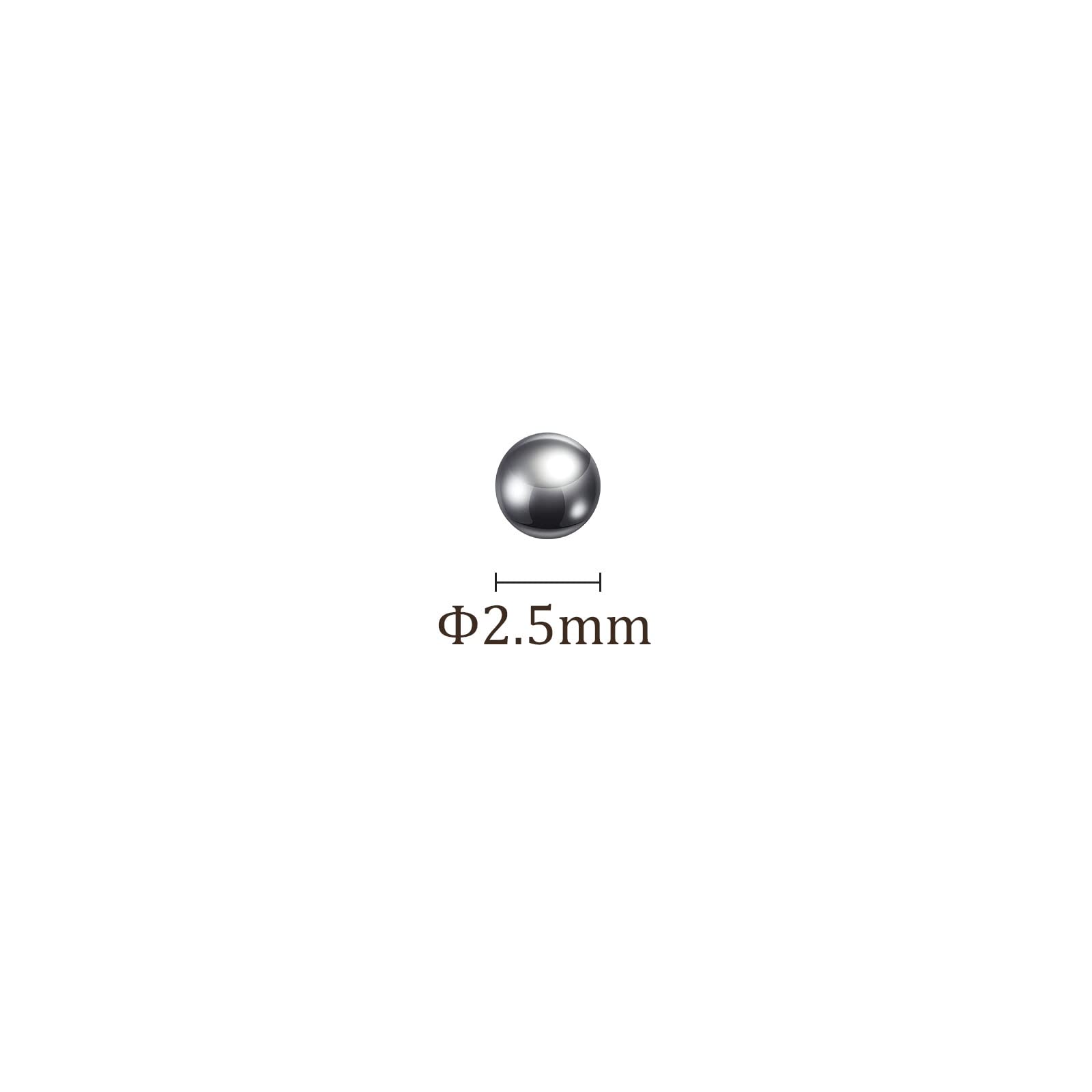 100pz Precisione Sfere - 2.5mm Cromo Acciaio per Cuscinetti Uso, Solido