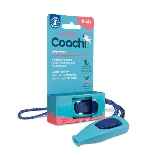 Coachi Whizzclick, clicker e fischietto 2 in 1, fischietto per il richiamo canino e clicker per l’addestramento con premi, cordino riflettente regolabile, adatto a cani e cuccioli