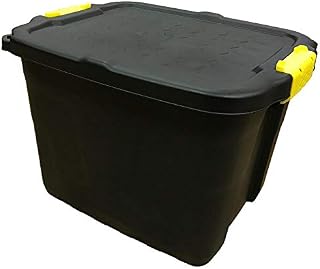 Strata Heavy Duty Black Storage Crate & Lid (60 Litre)