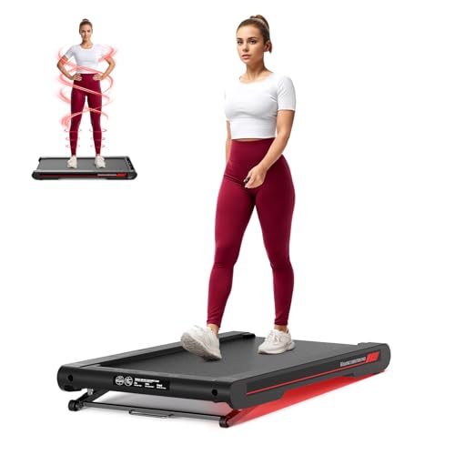 Sperax 4 in 1 Walking Vibration Pad Vibration 0.3-6km/h für Zuhause und Bürofür, Laufband für Zuhause mit App 400W Keine Montage Erforderlich (Red)