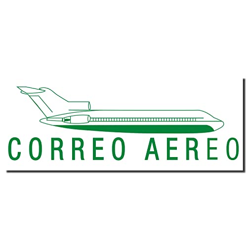 Green Pre Inked Correo Aero Stamp - Clean Consistent Imprint - for Records