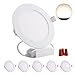 Lot de 5 Greenclick 12W Panneau LED dimmable rond, spot led Encastrables blanc neutre 4000k Encastrable plafond Downlight, Extrêmement plat, pilote inclus, 230V 960Lumen Remplacer Halogène 100W[ A+]