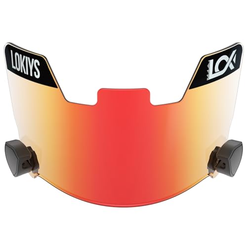 LOKIYS Football Visor - for Youth Football Helmets & Adult Football Helmets (Clear Red)