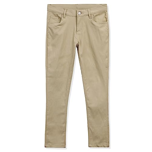 Image of Girls 4-20 Stretch Fabric Adjustable Waist Skinny School Pant