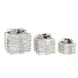 REGALO SET 3 LED RATAN 25X25X30 3AA BLANCO