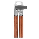 KULUNER Manual Can Opener with Solid Rosewood Handle, Large Easy-Turn Knob, Sharp Stainless Steel Blade, Handheld Design for Arthritis & Seniors - Also Opens Bottles (Rosewood Finish)