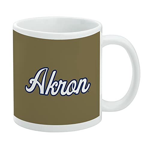 University of Akron Secondary Ceramic Coffee Mug Gift Mugs for, 11oz, White