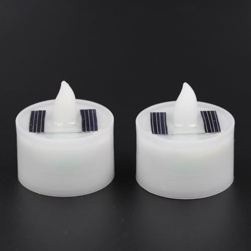 Lámparas de vela LED solares amarillas con efecto parpadeante resistente al agua pack de 6 5