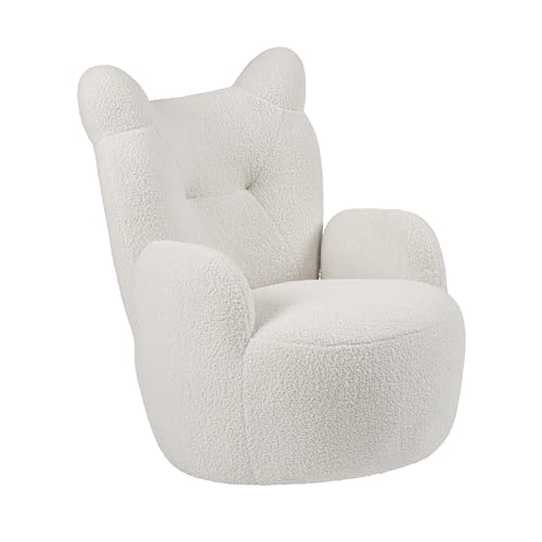 ECR4Kids Silla de Peluche, Muebles para niños, Color Blanco