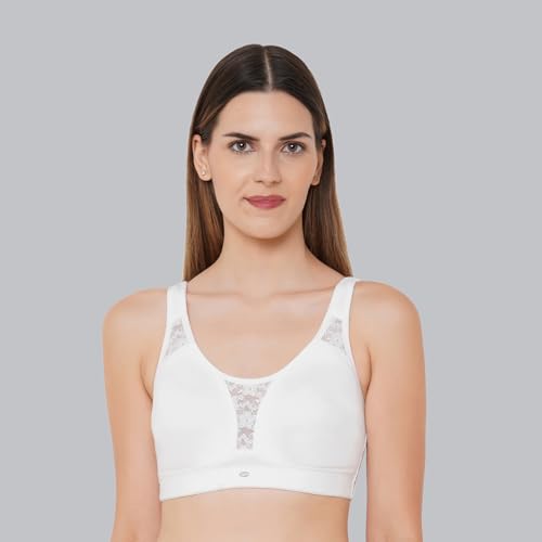 Image of SOIE Women's Full Coverage Minimizer Bra|Non Wired, Non Padded, Triple Layered Cups|Breathable Stretch Cotton with Lace & U-Back Support