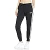 adidas-Womens-Essentials-3-Stripes-Tricot-Joggers adidas Women's Essentials 3-stripes Tricot Pant, Black/White, Small