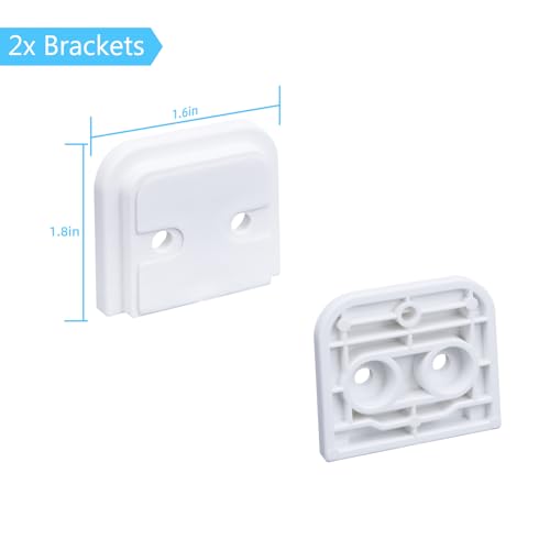 Stcockis Baby Gate Replacement Parts for Mesh Gate Retractable Dog Gate Full Set Wall Mounting Kits Hardware with Brackets, Hooks, Latches, Screws for Retractable Gate and Stair Gate, White - Thumbnail 4