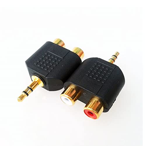 3 5 mm Gold-Plated Stereo 3 5 mm Male to 2 RCA Female Audio Adapter for Mobile Phone Computer Speaker Earphone Adapter for PC Headphones Speaker Headphone and Microphone Jack - Image 7