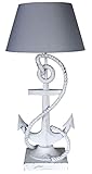 Tischleuchte Sylt Lampe Anker Tischlampe 64cm Leuchte ohne Leuchtmittel Weiss Dekolampe cw616 Palazzo Exklusiv