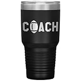 JFWcreations Football Coach Tumbler - Football Coach Gift 30oz Insulated Engraved Stainless Steel Football Coach Cup Black