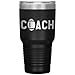 JFWcreations Football Coach Tumbler - Football Coach Gift 30oz Insulated Engraved Stainless Steel Football Coach Cup Black