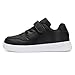 DSWED Black Kids Shoes for Boys Girls Leather wear Athletic Fashion Sneakers Tennis Running Shoes Little Kid Size 1 M US
