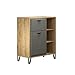 Produktbild trendteam smart living - Blanshe - Kommode - Eiche/Grau - Garderobenschrank auf modernen Metallfüßen - Soft-Close - (BxHxT) 79 x 95 x 42 cm - Vollauszug Schublade