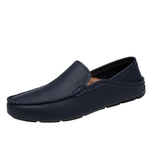 Men's Loafers Shoes Round Toe Solid Color Loafer Shoes Comfortable Slip Resistant Flexible Classic Casual Slip-on