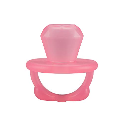 Image of Itzy Ritzy Silicone Teensy Teether - Flexible, Soft & Hollow Baby Teething Toy with Easy-to-Hold Handle; Designed for Ages 3 Months and Up (Diamond)