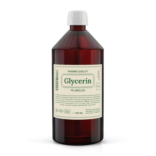 Viroxidin Pflanzliches Glycerin 1l 99,5% in reinster Pharmaqualität hergestellt in Deutschland - Hochreines VG Glycerin flüssig E422-100% natürlich & ohne Zusatzstoffe