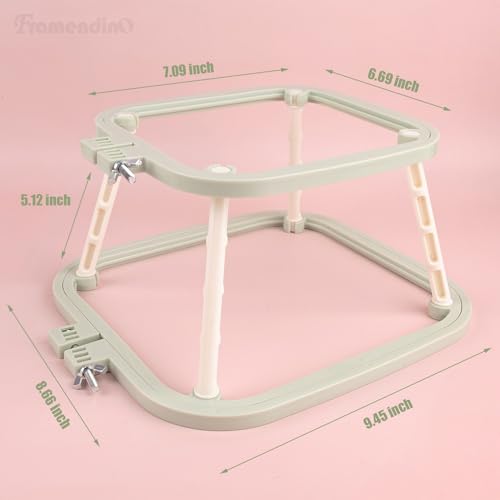Image of Framendino, Double Layer Embroidery Stand Hoops Frame for Sewing Craft Projects Green
