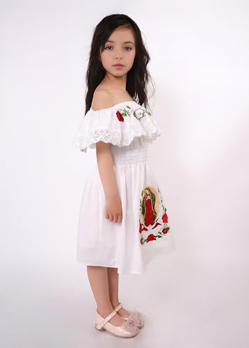 Pettigirl Girl Mexican Traditional Festival Dress Kids Toddler Vintage Embroidery Dominican Spanish White Clothes Outfit3