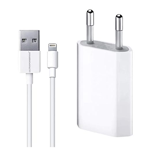 ultrapower100 Cargador Compatible para iPhone 5 5c 5s 6 SE 6s 7 8 X XS XR XS XS MAX Enchufe Adaptador y Cable