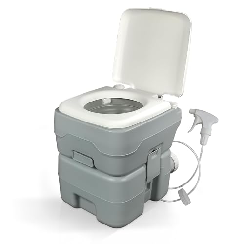 Image of Plantex High Density Polyethylene (HDPE) Piston Pump /for Adult /Elderly /Portable Toilet for Indoor and Outdoor Camping with Bidet Jet Spray /Travel Friendly with 10 Liters Water Tank - Pack of 1 (Grey)