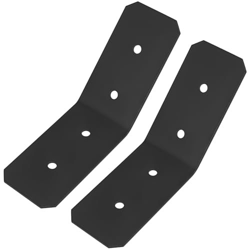 2 Piezas Conector en ángulo 135 Grados, Escuadra para Cargas Pesadas, Conector en ángulo Interno de 45 Grados, Conectores Angulares para Postes Vigas Unidas a Tope, 140x140x76x3mm, Negro