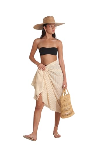 Gottex Beach Life 100% Cotton Sarong Wrap Swimsuit Coverup for Women, One Size Pareo Fits Most Versatile Beachwear2