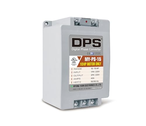 DPS 15HP MY-PS-15 Used for 10HP(7.5kW) 30A Motor, Single to 3 Phase Converter, 1 Must Be Used for 1 Motor Only, Input/Output 200-240V, UL Listed