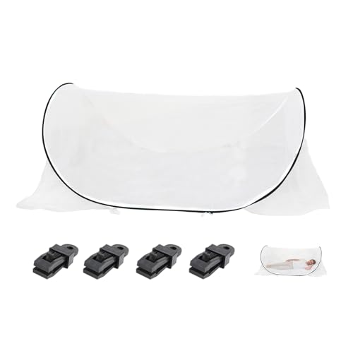 Zanzariera pieghevole, zanzariera pop up, da viaggio, portatile, da campeggio, per la famiglia, per letto, campeggio, viaggi, interni, semplice e portatile (nero)