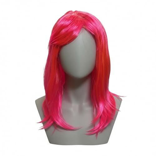 Image of Moira Synthetic Straight Colored Hair Wig 23 inch for Costume Dressing, Photo Booths, Fancy Dress, Cosplay (Fluoro Pink)
