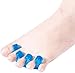 Gel Toes Separators Toe Straightener Spacers, Bunion Pain Relief After Sports Activities Yoga Practice Running for Men Women, Washable and Reusable, 4 Pack Blue