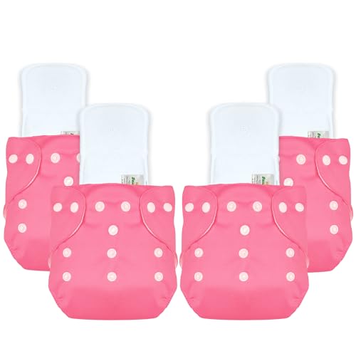 Image of Bumper Baby Reusable Cloth Diaper with Insert Pad | Leak-Proof, Super Absorbent & Ultra Soft | Adjustable & Washable Cloth Diaper | Prevent Rashes | Freesize 5-17Kg | (3M-3Y), Pack of 4, Pink