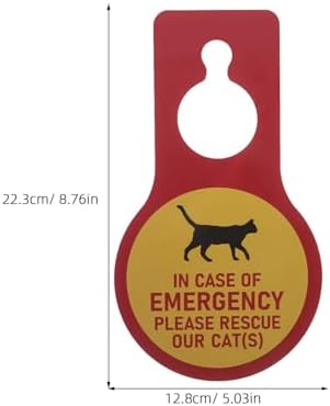 NUOBESTY 2 adet acil durum evcil hayvan uyarı levhası, hava şartlarına dayanıklı PVC kapı askısı, kedi ve köpekler için, acil durum levhası, iç ve dış mekanlar için, tekrar kullanılabilir ve görünür - Görsel 2