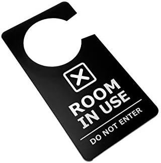 OriginDesigned Stunning Contemporary Bold Black and White Room In Use Room Vacant Door Hanger Sign for Hotels, B&Bs and Lodges Double Sided 3mm Black and White Acrylic