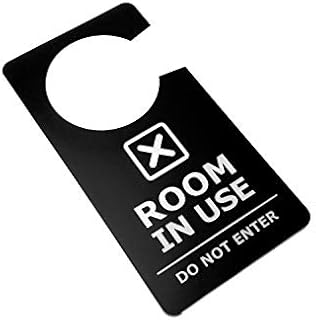 OriginDesigned Stunning Contemporary Bold Black and White Room In Use Room Vacant Door Hanger Sign for Hotels, B&Bs and Lodges Double Sided 3mm Black and White Acrylic