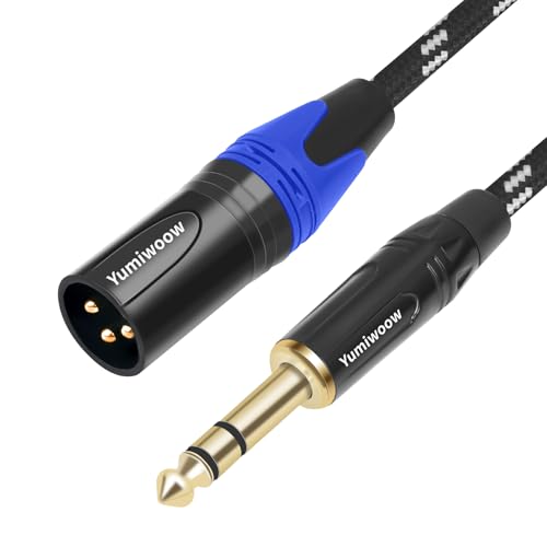 Câble de microphone 6,35 mm vers XLR mâle double cordon jack stéréo haut-parleur - 6