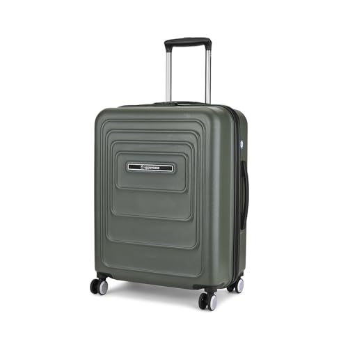 Image of uppercase Helix Solid (Medium) 68Cm Textured Trolley Bag with Combination Lock, 8 Wheels, Eco Polycarbonate Luggage, Laundry Compartment, Durable Design for Travel - Suitcase for Men & Women Grey