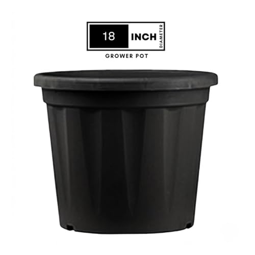 Image of 18 Inch Heavy Duty Plastic Planter | Grower Pot /Garden Pot for Home & Garden (Black) (Pack of 2)