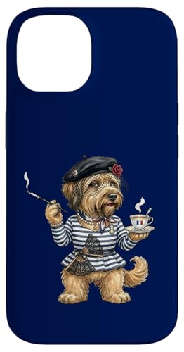 Sweet Briard Dog Lady �}�O�J�b�v �R�[�q�[ �t�����X ���� �X�}�z�P�[�X iPhone 14 �p