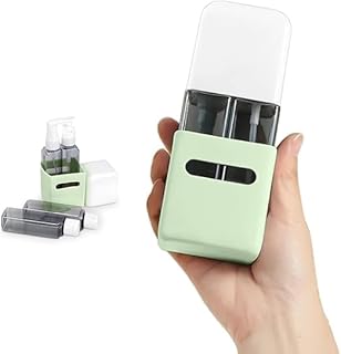 موزع زجاجات سفر 4 في 1 - موزع سفر قابل لاعادة الملء مانع للتسرب، محمول لغسول الجسم والبلسم والكريم الواقي من الشمس واللوشن (اخضر)